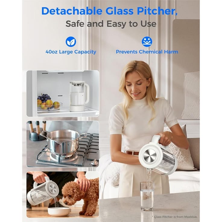 Waterdrop M6SL | Countertop RO Water Filter with Glass Pitcher